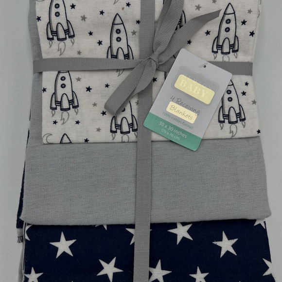 100% COTTON 4 PACK RECEIVING BLANKETS - Picture 3 of 7